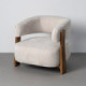 Sillón de descanso tapizado beige madera nogal 73 x 69 x 76,50 cm