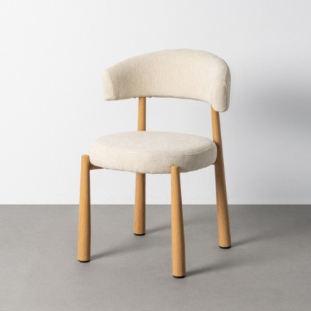 Contract-Stuhl in Creme, runde Sitzfläche