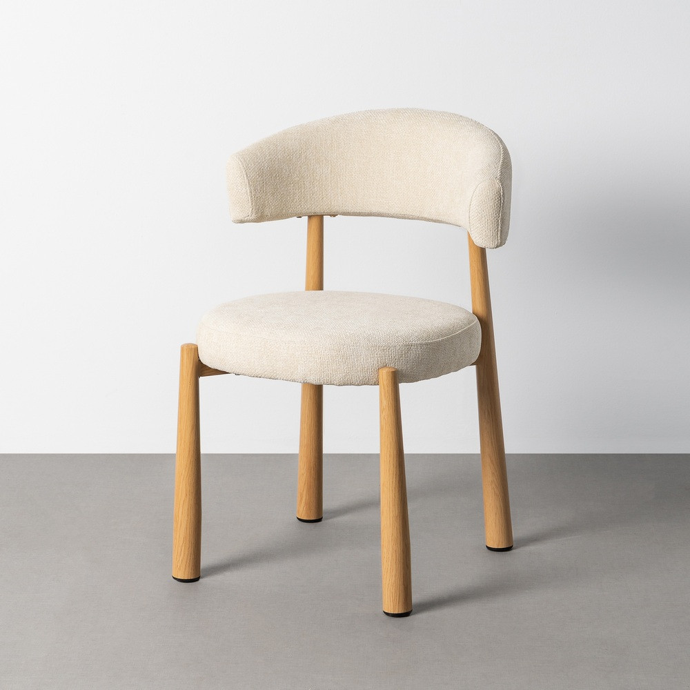 Silla de uso profesional en tejido poliéster blanco y metal 56 x 81 x 54 cm
