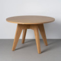 Mesa de comedor redonda en madera natural 75 cm