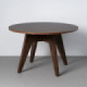 Mesa de comedor redonda en madera marrón oscuro 75 cm