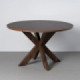 Mesa de comedor redonda fija de MDF efecto nogal oscuro 75 cm