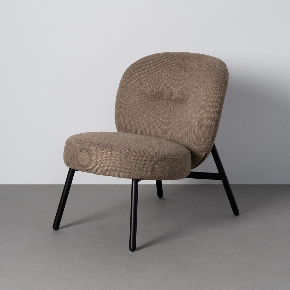 Sillón butaca baja de uso profesional tapizado en tejido caqui 59 x 78 x 73 cm