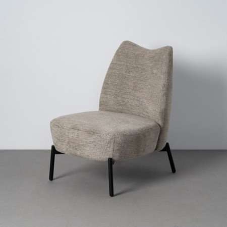 Sillón de descanso tapizado jaspeado crema 61 x 82 x 77 cm