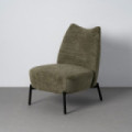 Sillón de descanso tapizado jaspeado verde oliva 61 x 82 x 77 cm