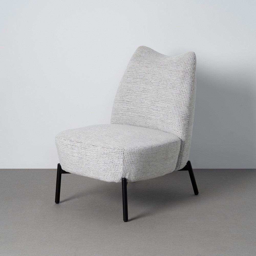 Sillón de descanso tapizado jaspeado blanco nieve 61 x 82 x 77 cm