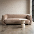 Sofá 3 plazas tapizado en chenilla taupe 226 x 73 x 94 cm