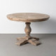 Mesa de comedor redonda en madera de pino reciclada con pie de copa torneado Ø120 x 76 cm
