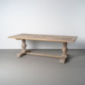 Mesa de comedor rectangular fija de madera de pino reciclada 240 x 76 x 105 cm