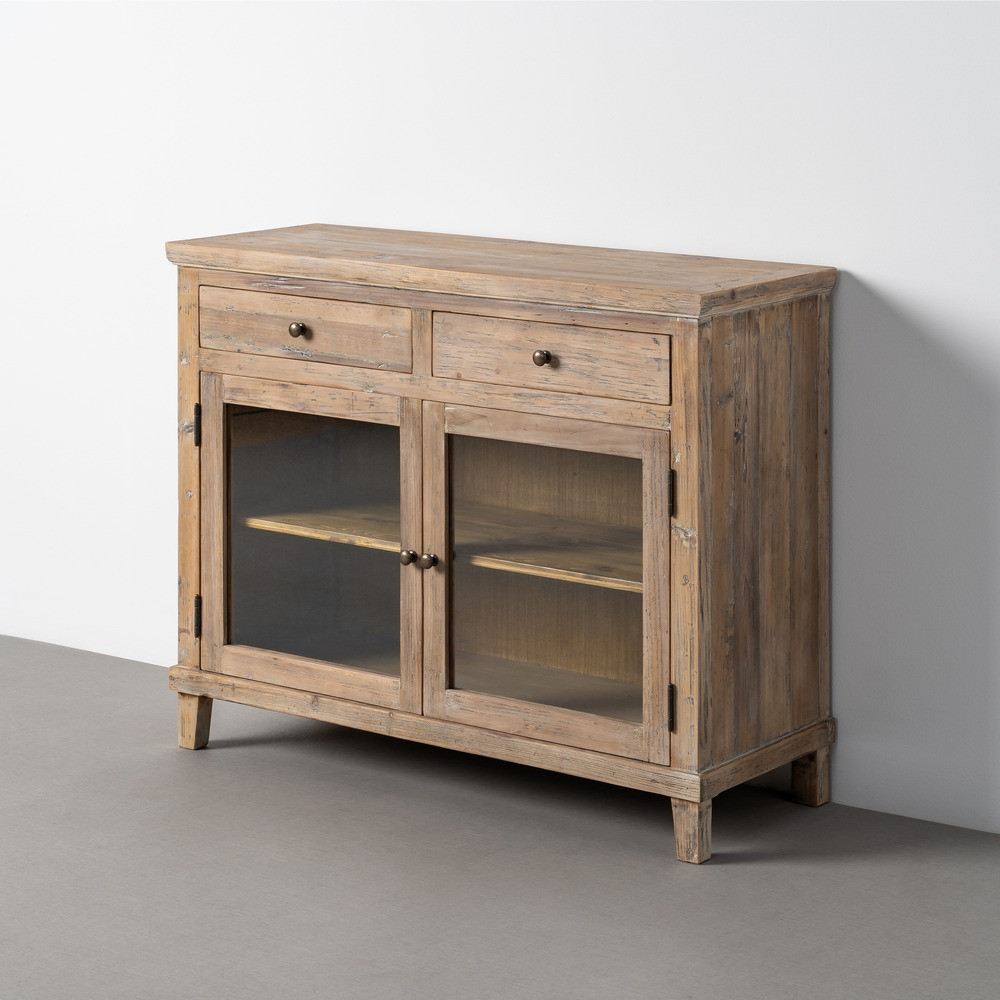 Mueble recibidor consola de madera de pino reciclada 110 x 88 x 42 cm