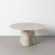 Mesa de centro redonda fija de cristal crema y DM 40 cm