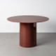 Mesa de comedor redonda cristal color caldera 76 cm