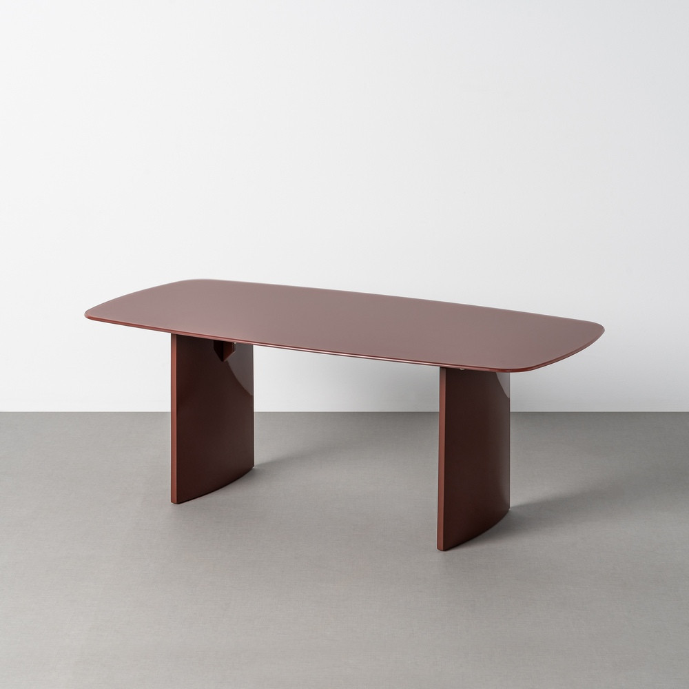 Mesa de centro rectangular fija de cristal caldera y DM 120 x 45 x 60 cm