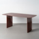 Mesa de comedor rectangular cristal color caldera 160 x 76 x 90 cm