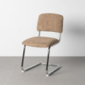 Chaise Tapissée Cantilever avec Structure Métallique - Camel 47 x 55 x 84 cm