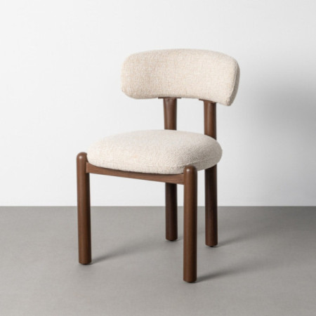 Silla de uso profesional comedor y hostelería tapizada borreguito beige metal marrón 51 x 79 x 56 cm