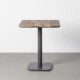 Mesa de comedor cuadrada fija de mármol burdeos y metal 65 x 75 x 65 cm