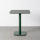 Mesa comedor cuadrada verde piedra natural-metal 65 x 75 x 65 cm