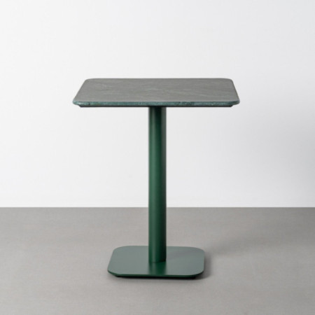 Mesa comedor cuadrada verde piedra natural-metal 65 x 75 x 65 cm