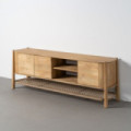 Mueble TV de madera maciza de mango natural con rejilla 170 x 60 x 40 cm