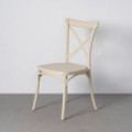 Silla de exterior apilable de uso profesional de polipropileno crema 53 x 88 x 43 cm