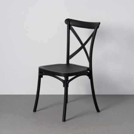 Silla de exterior apilable de uso profesional de polipropileno gris antracita 53 x 88 x 43 cm