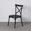 Silla de exterior apilable de uso profesional de polipropileno gris antracita 53 x 88 x 43 cm