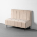 Banco de hostelería de terciopelo beige y metal 120 x 90 x 62 cm