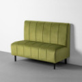 Banco de hostelería de terciopelo verde y metal 120 x 90 x 62 cm