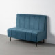 Banco de hostelería de terciopelo azul y metal 120 x 90 x 62 cm