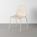 Silla de terraza de uso profesional apilable de polipropileno y acero crema 50 x 85 x 53 cm
