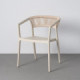 Silla de exterior apilable de polipropileno y cuerda arena 56 x 76 x 52 cm