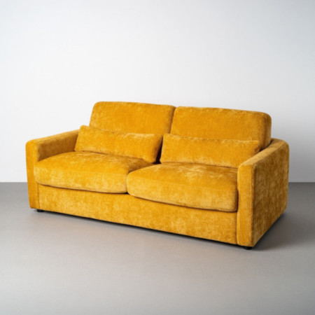 Sofá cama mostaza 3 plazas 194 x 88 x 104 cm