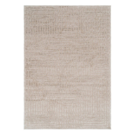 Alfombra en relieve de chenilla y poliéster reciclado natural 200 x 1 x 300 cm