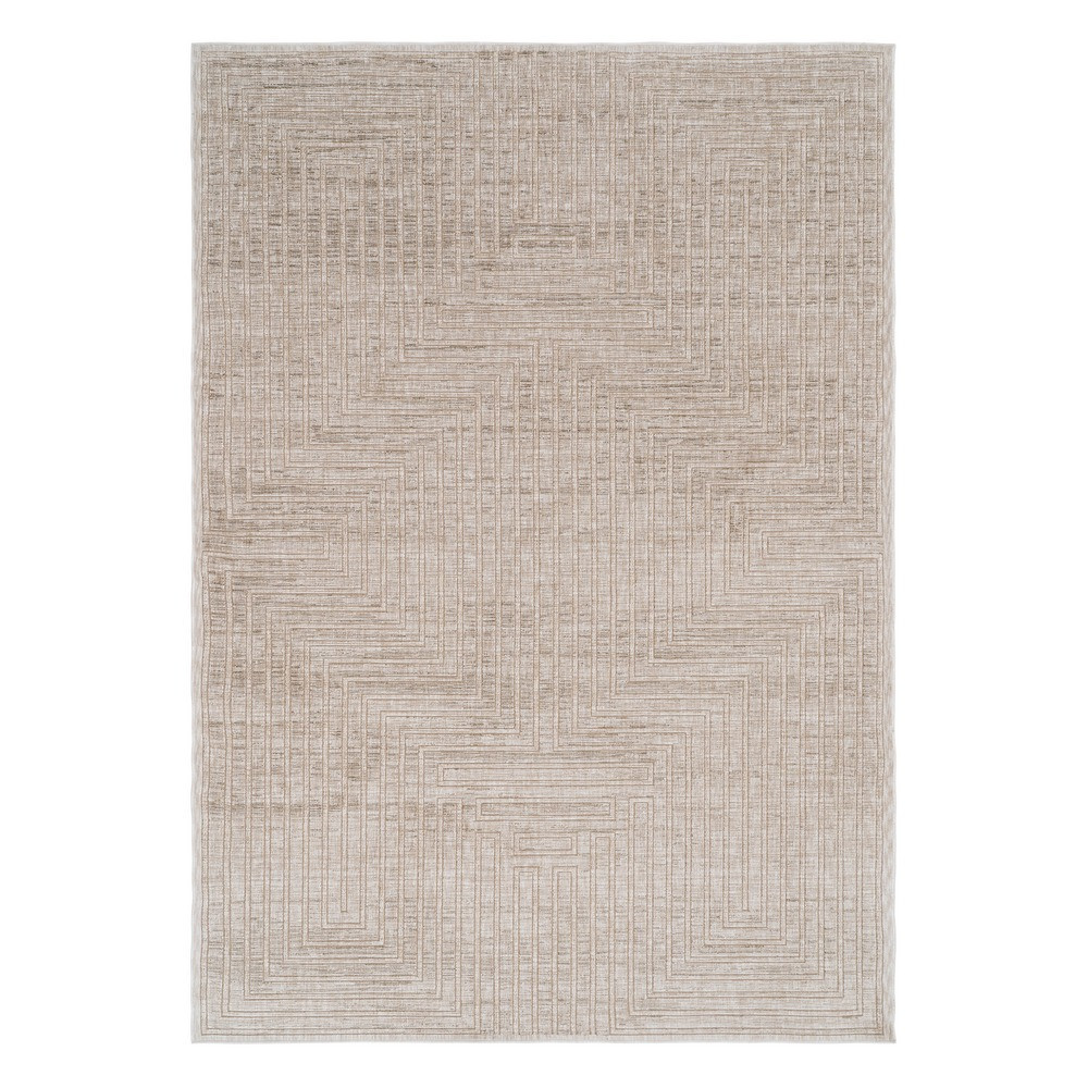 Alfombra en relieve de chenilla y poliéster reciclado natural 200 x 1 x 300 cm
