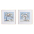 Díptico de cuadros pintura jarrones silvestres 2 cuadros 60 x 60 x 3 cm