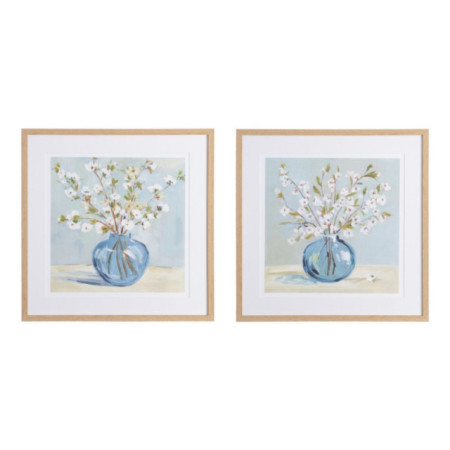 Díptico de cuadros pintura primavera en flor 2 cuadros 60 x 60 x 3 cm
