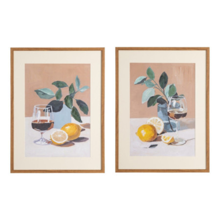 Díptico de cuadros pintura bodegón 2 cuadros 60 x 80 x 3,3 cm