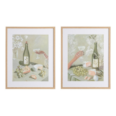 Díptico de cuadros pintura bodegón 2 cuadros 55 x 70 x 3 cm