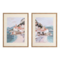 Díptico de cuadros pintura cala mediterránea 2 cuadros 60 x 80 x 3,3 cm