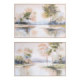 Set de 2 cuadros impresión paisaje pintado a mano en lienzo