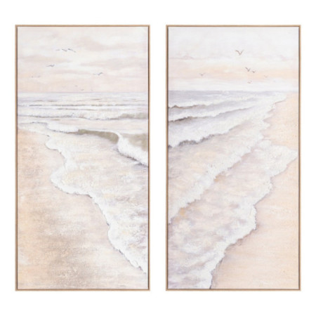 Díptico de cuadros pintura brisa marina 2 cuadros 60 x 120 x 3,8 cm