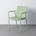 Silla de exterior apilable de uso profesional de polipropileno y fibra de vidrio verde 61,5 x 83 x 59 cm