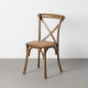 Chaise en bois d'orme marron à dossier croisé