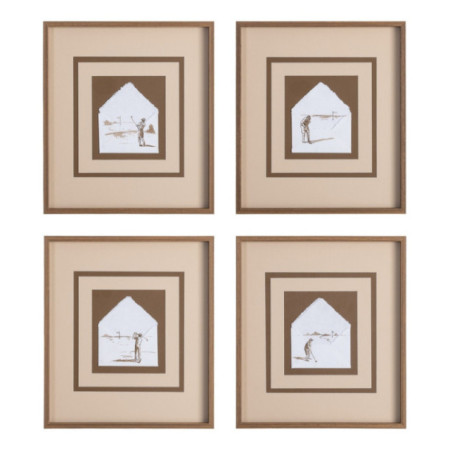 Set de 4 cuadros pintura golfista 4 cuadros