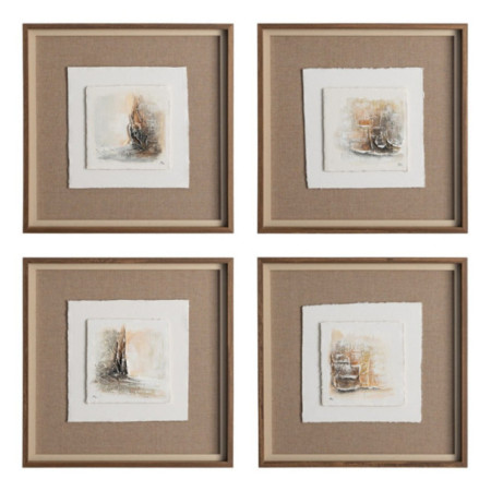 Set de 4 cuadros abstractos horizontes de arena 4 cuadros