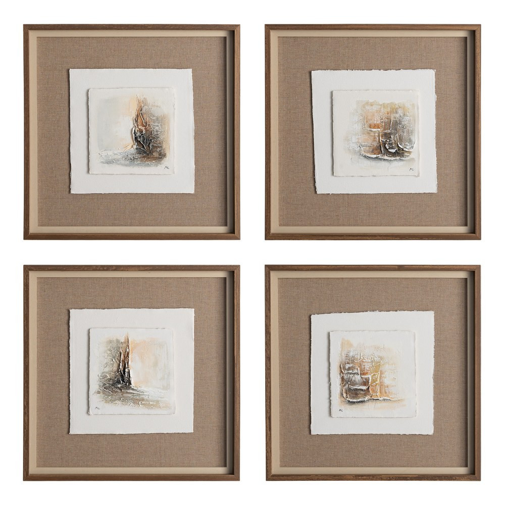 Set de 4 cuadros abstractos horizontes de arena 4 cuadros