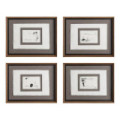 Set de 4 cuadros abstractos caligrafía zen 4 cuadros