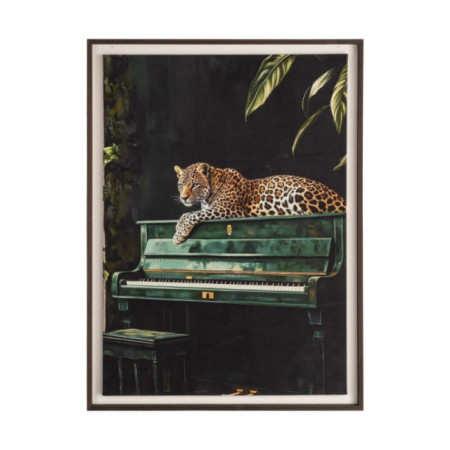 Cuadro impresión leopardo en tejido 86 x 118 x 0,8 cm