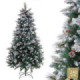 Árbol de navidad artificial nevado con acebo y piñas de 1372 ramas Ø135 x 240 cm